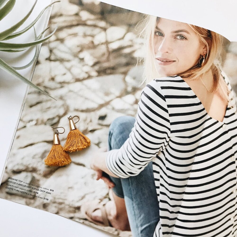 Natalie Borton 'Bridget' Tassel Earrings in 'Golden Harvest'